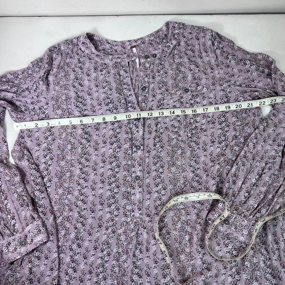 Free People Purple Floral Top Lavender Small Cottagecore‎ Fairycore Boho Peasant